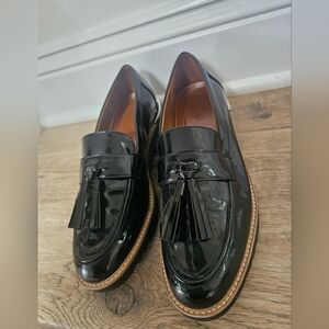 ✨ Franco Sarto Black Patent Tassel Loafers – Women’s Size 8M ✨